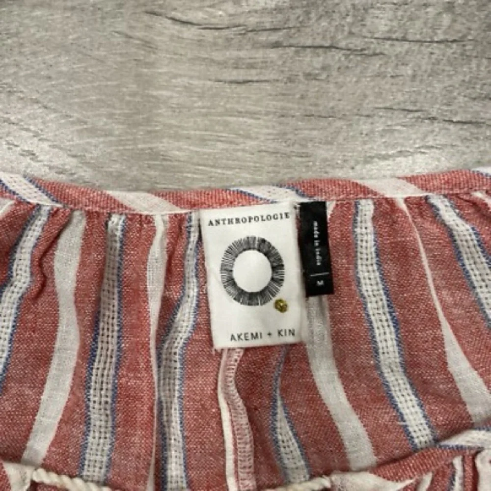 Anthropologie Pink Striped Embroidered Blouse - Picture 5 of 11